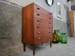 Mid Century Deens Design Ladenkast Teak Vintage Lade Kast 4, Gebruikt, 5 laden of meer, 100 tot 150 cm, Teakhout