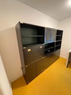 Zwarte wandkast met deurtjes en bureau klep - 3 delen, Gebruikt, 200 cm of meer, 150 tot 200 cm, Ophalen of Verzenden