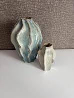 H&M Home Keramiek Vazen Turquoise - set van 2 stuks - ZGAN, Huis en Inrichting, Ophalen, Overige kleuren, Aardewerk of Porselein