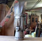 Groot houten beeld QB1 hoofd Indiaan Tribal kunst Indonesie, Ophalen of Verzenden