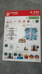 Safety Card Airberlin A330, Verzamelen, Luchtvaart en Vliegtuigspotten, Ophalen of Verzenden, Zo goed als nieuw, Kaart, Foto of Prent