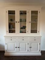 Witte buffetkast met glazen deuren, Ophalen, Gebruikt, Met lade(s), 150 tot 200 cm