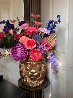 Leeuwen kop met Zijden bloemen Luxe Zijden 125,00-10%, Ophalen, Nieuw