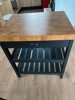 IKEA Keukeneiland Zwart/Eiken - Slagersblok, Huis en Inrichting, Keuken | Keukenelementen, Ophalen, Zwart, Nieuw, 50 tot 100 cm