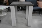 Vierkante salontafel + bijzettafel hout melamine wit grijs, Ophalen, Zo goed als nieuw