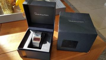 Vintage 1970 Hamilton LED horloge staal + box