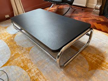 Salontafel design "space age" 1970s chroom zwart formica beschikbaar voor biedingen
