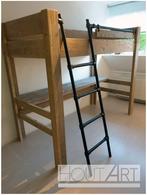 Hoogslaper steigerhout met ZWARTE steigerbuistrap, Hoogslaper, Info@hout-art.nl, Nieuw, Ophalen of Verzenden