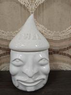 Vintage witte voorraadpot met gezicht "Thee", Antiek en Kunst, Antiek | Keramiek en Aardewerk, Ophalen of Verzenden