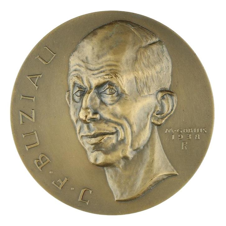 Marian Gobius - Penning VPK, 1938 : Johan Buziau º, Postzegels en Munten, Penningen en Medailles, Brons, Nederland, Verzenden