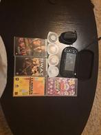 PSP met games, lader en hoesje, Met games, Zwart, Ophalen of Verzenden, Zo goed als nieuw