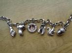zilveren armband met antieke bedels [426], Verzenden, Zo goed als nieuw, Met bedels of kralen, Zilver