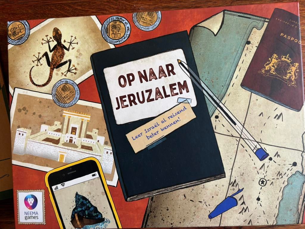 BORDSPEL NIEUW OP NAAR JERUZALEM LEERZAAM ( zie foto’s), Hobby en Vrije tijd, Gezelschapsspellen | Bordspellen, Een of twee spelers