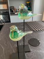 Glazen vogels op standaard, Antiek en Kunst, Kunst | Designobjecten, Ophalen