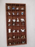 Vintage houten letterbak met diverse objecten, Ophalen of Verzenden