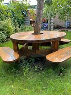 Ronde Picknicktafel om Boom, Tuin en Terras, Ophalen, Gebruikt, Rond, Hout