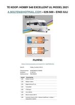 Hobby Excellent 540 UL - 2021, Caravans en Kamperen, Caravans, Vast bed, Rondzit, Hobby, Particulier