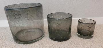 Puur Wonen windlichten grey bubbles 7/7 10/10 14/10 beschikbaar voor biedingen