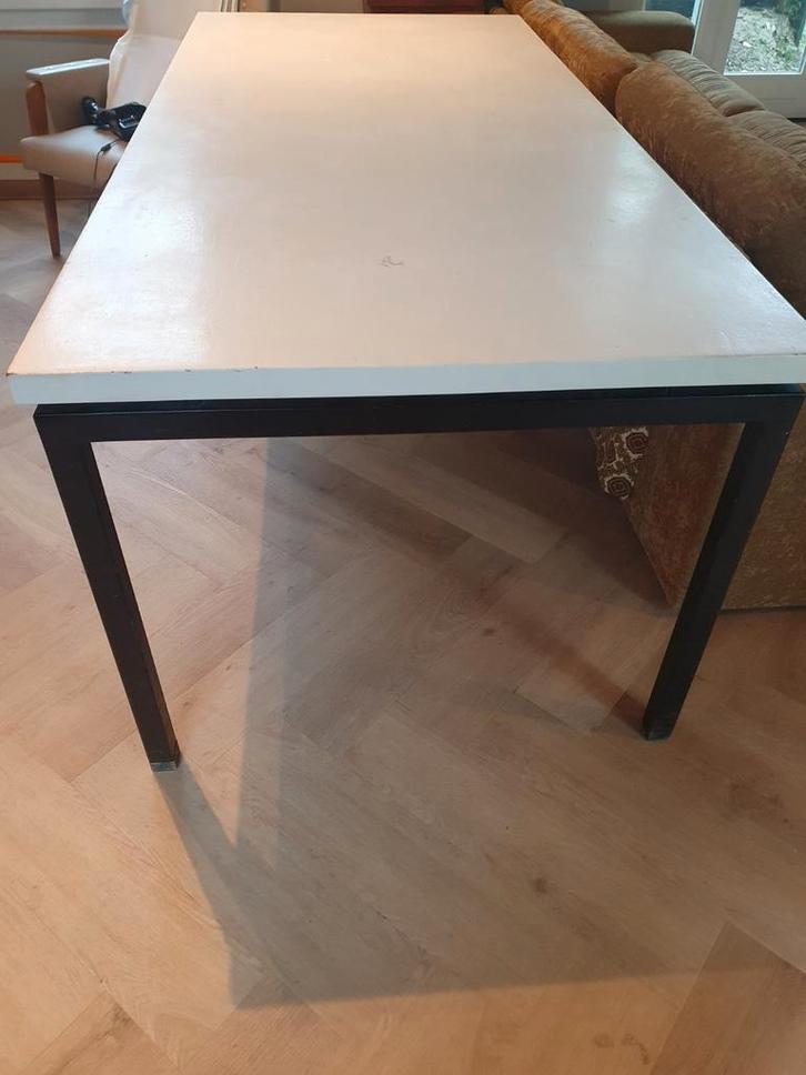 Degelijke zware (Gispen) eettafel, Huis en Inrichting, Tafels | Eettafels, Gebruikt, 50 tot 100 cm, 200 cm of meer, Vijf personen of meer