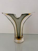 Vintage Glazen Vaas Murano - Grijs/Goud, Huis en Inrichting, Woonaccessoires | Vazen, Overige kleuren, Ophalen of Verzenden, Minder dan 50 cm