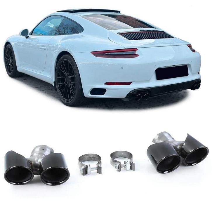 Uitlaat Sierstuk Zwart Voor Porsche 911 991.2 2015 / 2019 3., Auto diversen, Tuning en Styling, Ophalen of Verzenden