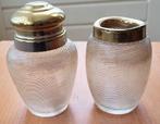 Fries draadglas theebusje en lepelvaasje, Antiek en Kunst, Antiek | Glas en Kristal, Ophalen