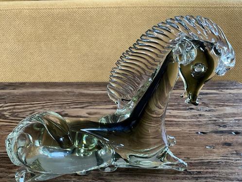 Murano Sommerso liggend glazen paard groen, Antiek en Kunst, Antiek | Glas en Kristal, Ophalen