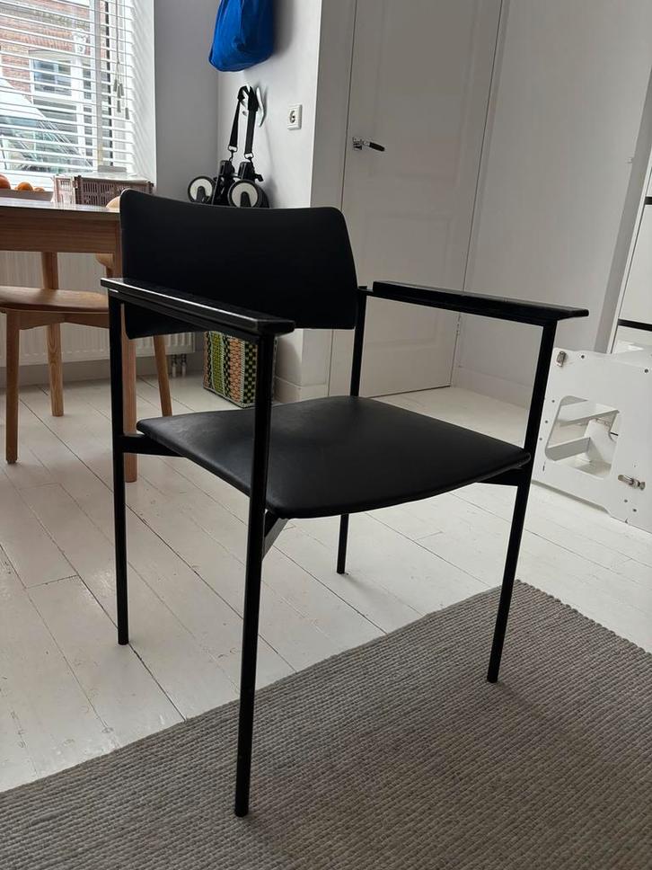 Mid-Century Modern Black Steel Desk Chair, 1950s, Huis en Inrichting, Stoelen, Zo goed als nieuw, Ophalen