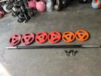 Halter stang met schijven bodypump, Gebruikt, Met, Halterset, Schijven
