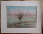 Schilderij landelijk met knotwilg, compleet met lijst, Ophalen, Minder dan 50 cm, Gebruikt, Oorspronkelijke maker