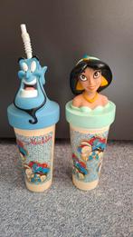 2x vintage 90s 3d drinkbeker Geest Jasmine van Aladdin, Verzamelen, Disney, Ophalen of Verzenden, Gebruikt, Servies
