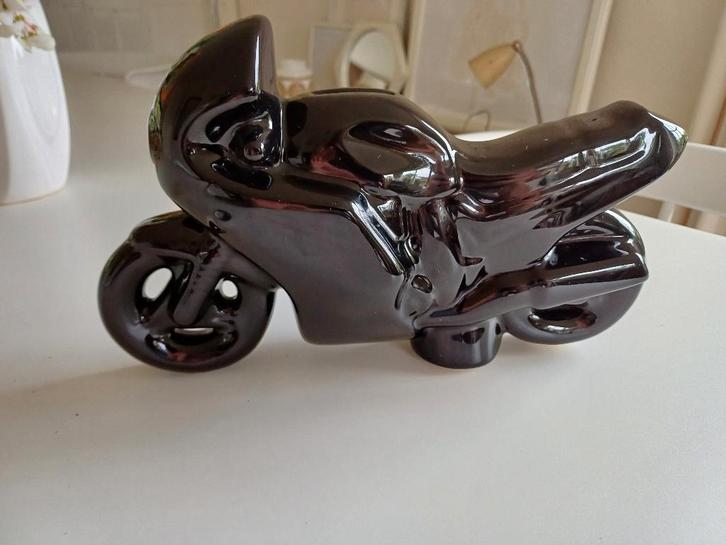 Vintage Zwart spaarpot motofiets model keramiek, Verzamelen, Automerken, Motoren en Formule 1, Gebruikt, Motoren, Ophalen of Verzenden