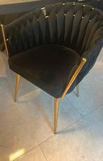 Stoel Zwart velvet Goud, Huis en Inrichting, Ophalen, Zo goed als nieuw, Zwart, Vijf, Zes of meer stoelen