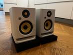 KRK Rokit 5 White Studio Monitoren + Focusrite Scarlett 4i4, Zo goed als nieuw, 120 watt of meer, Front, Rear of Stereo speakers