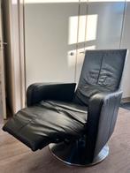 Leren draai/relaxfauteuil zwart, Ophalen, Gebruikt, Minder dan 75 cm, Leer