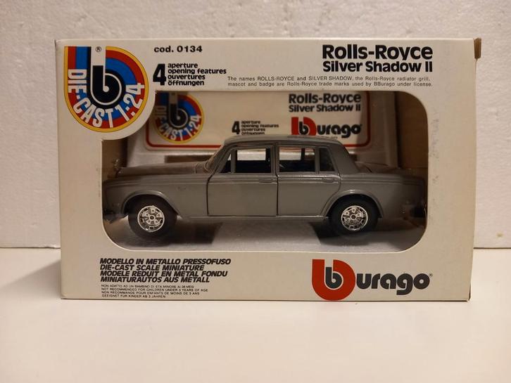 Rolls Royce Silver Shadow old stock 1979 Bbursgo 1:24 KRD, Hobby en Vrije tijd, Modelauto's | 1:24, Zo goed als nieuw, Auto, Bburago