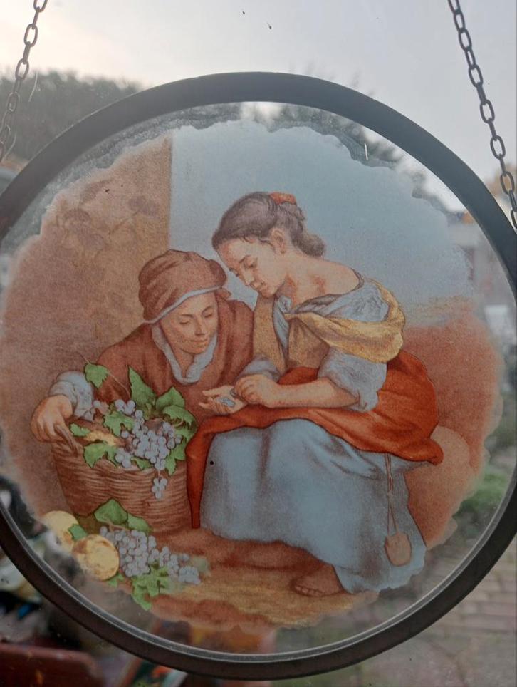 Vintage Glas in Lood Raamhanger, Antiek en Kunst, Antiek | Glas en Kristal, Ophalen of Verzenden