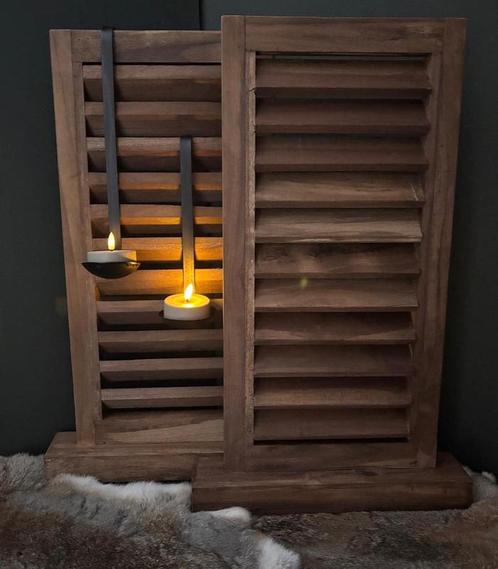 Louvre luik - teakhout - 65 cm, Huis en Inrichting, Woonaccessoires | Overige, Nieuw, Ophalen of Verzenden