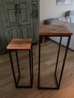 Zuilen - set van 2 - donker hout / zwart staal, Huis en Inrichting, Woonaccessoires | Zuilen en Pilaren, Ophalen, Zo goed als nieuw
