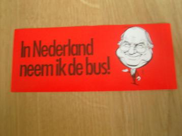 sticker strip Helmut Kohl  In Nederland neem ik de bus !  beschikbaar voor biedingen