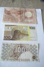 100 GULDEN BANKBILJET  3 MAAL  O.A.  ERASMUS, Los biljet, Ophalen of Verzenden, 100 gulden