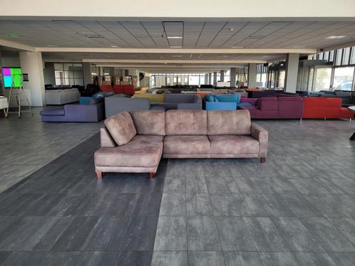 VIP Hoekbank lounge bruin microleder 275x180 | BEZORGEN, Huis en Inrichting, Banken | Bankstellen, Zo goed als nieuw, Hoekbank