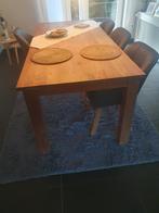 Massief Eiken eettafel 90 x 200cm voor 4 tot 6 personen, Ophalen, Gebruikt, Rustiek, Eikenhout