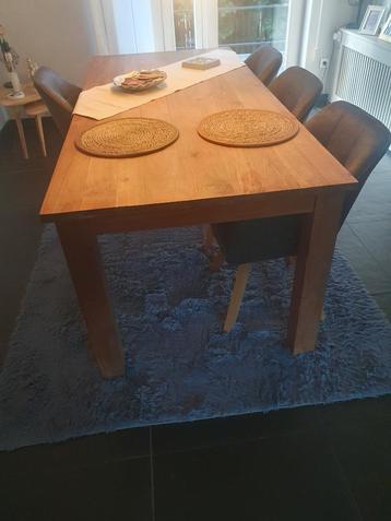 Massief Eiken eettafel 90 x 200cm voor 4 tot 6 personen beschikbaar voor biedingen