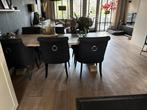 6 Landelijke Eetkamerstoelen, Huis en Inrichting, Stoelen, Ophalen, Zwart, Zo goed als nieuw, Stof