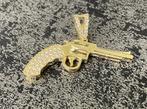 14 karaats gouden revolver hanger, Sieraden, Tassen en Uiterlijk, Nieuw, Goud, Goud, Ophalen of Verzenden