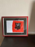 Zwarte Poes Schilderij Jatie Schmidt-van Melle 1917-2004, Antiek en Kunst, Ophalen of Verzenden