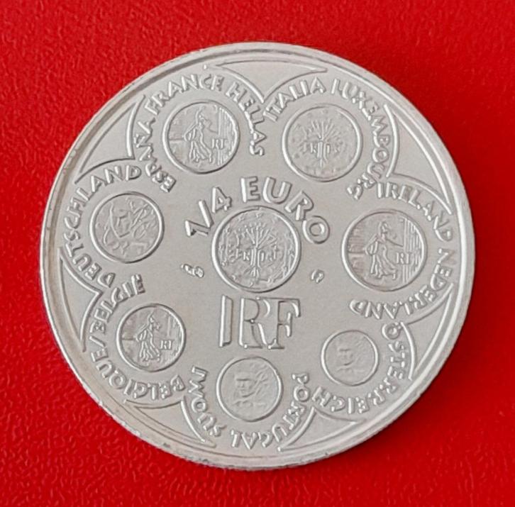 Frankrijk ¼ euro 2002, Postzegels en Munten, Munten | Europa | Euromunten, Losse munt, Overige waardes, Frankrijk, Zilver, Ophalen of Verzenden