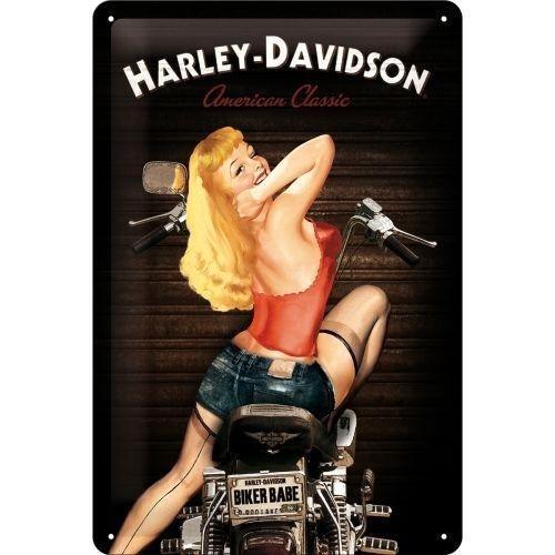 Harley Davidson biker babe relief reclamebord van metaal, Verzamelen, Automerken, Motoren en Formule 1, Nieuw, Auto's, Ophalen of Verzenden
