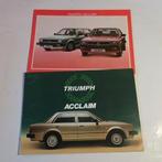 Triumph Acclaim folders brochure origineel NL tekst SETPRIJS, Ophalen of Verzenden, Gelezen, Overige merken